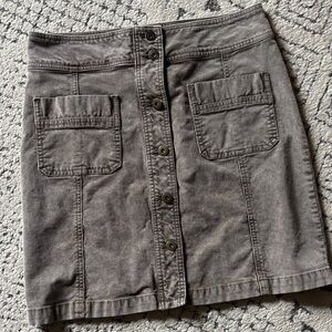 PrAna button down patch pocket corduroy skirt 8